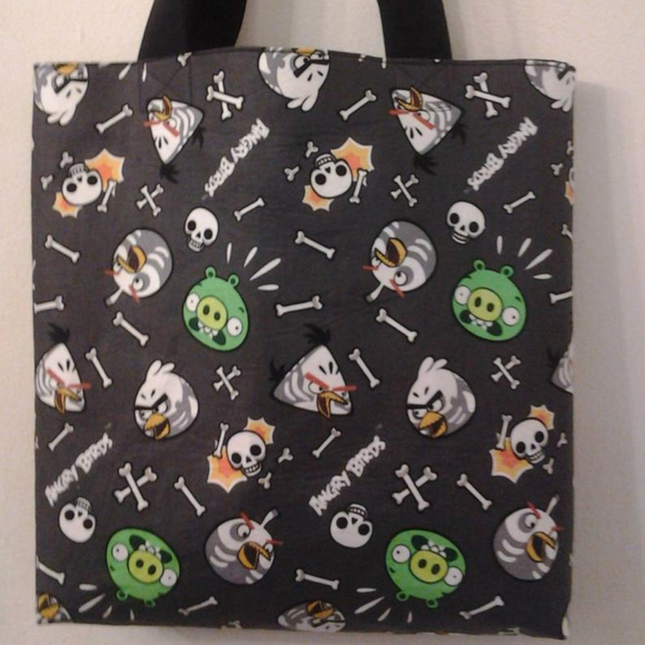 Angry Birds Inspired Gray Handmade Tote - Picture 1 of 4